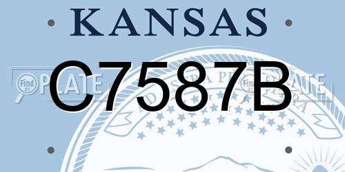 C7587B Kansas License Plate