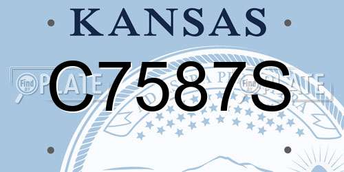 C7587S Kansas License Plate