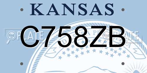 C758ZB Kansas License Plate