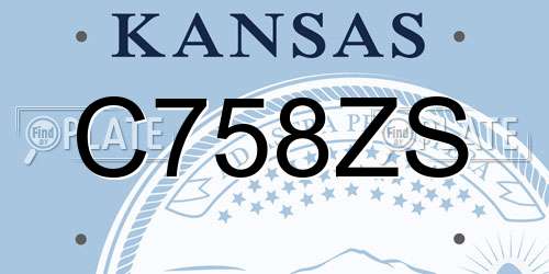 C758ZS Kansas License Plate