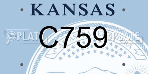 C759 Kansas License Plate