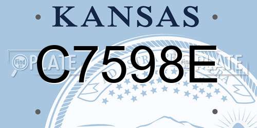 C7598E Kansas License Plate