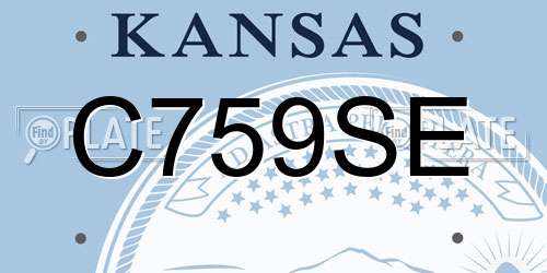 C759SE Kansas License Plate