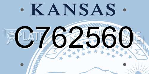 C762560 Kansas License Plate