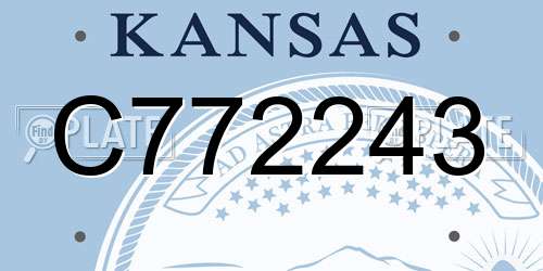 C772243 Kansas License Plate