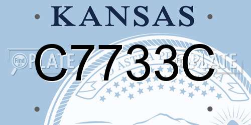 C7733C Kansas License Plate