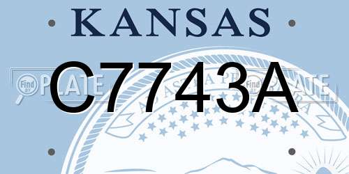 C7743A Kansas License Plate