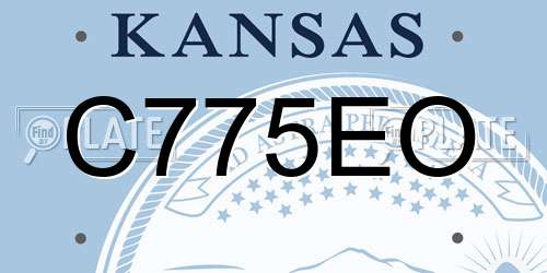 C775EO Kansas License Plate