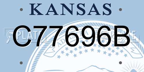 C77696B Kansas License Plate