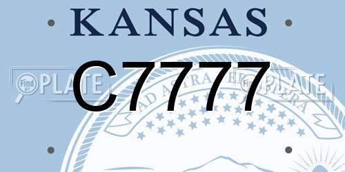 C7777 Kansas License Plate