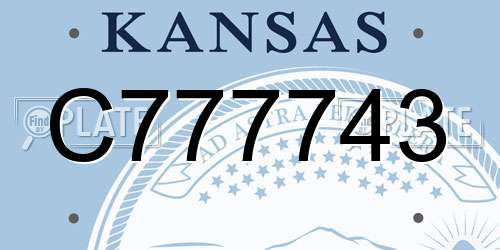 C777743 Kansas License Plate