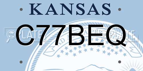 C77BEQ Kansas License Plate