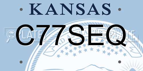 C77SEQ Kansas License Plate