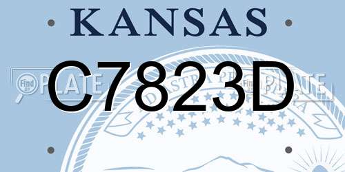 C7823D Kansas License Plate