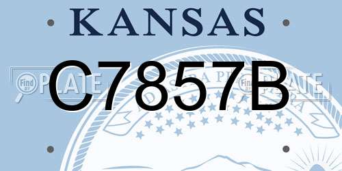 C7857B Kansas License Plate