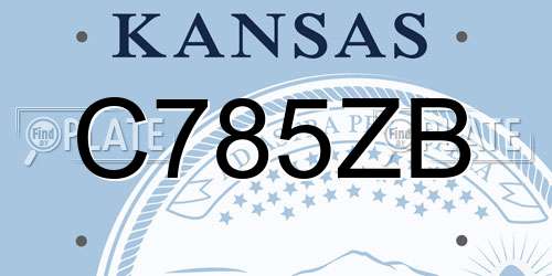 C785ZB Kansas License Plate