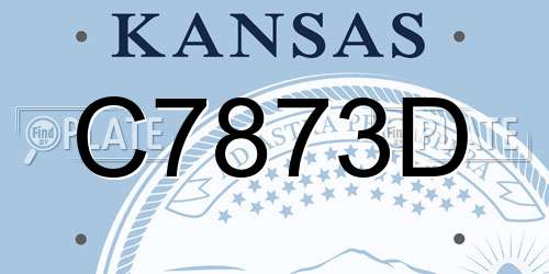 C7873D Kansas License Plate