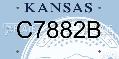 C7882B Kansas License Plate