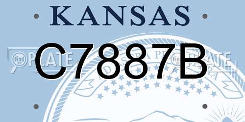C7887B Kansas License Plate