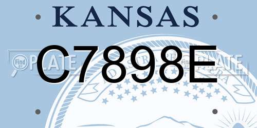 C7898E Kansas License Plate
