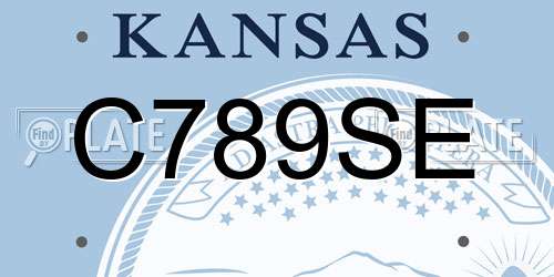 C789SE Kansas License Plate