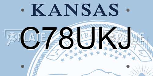 C78UKJ Kansas License Plate