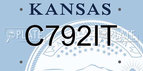 C792IT Kansas License Plate
