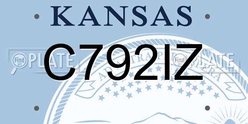 C792IZ Kansas License Plate