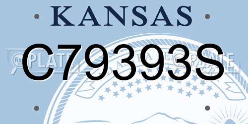 C79393S Kansas License Plate
