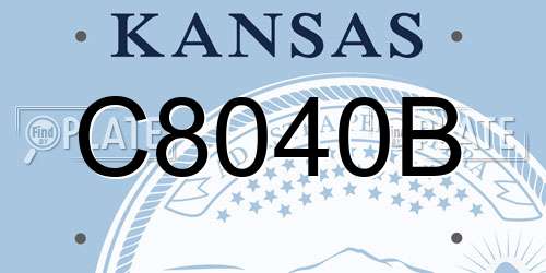C8040B Kansas License Plate