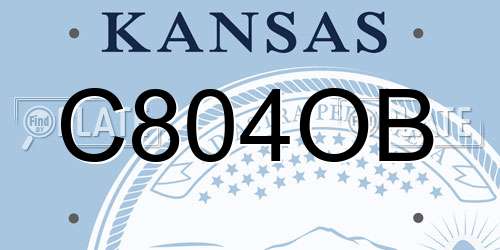 C804OB Kansas License Plate