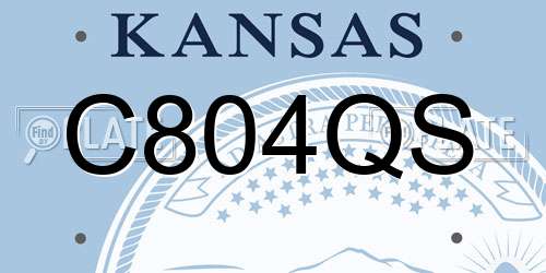 C804QS Kansas License Plate