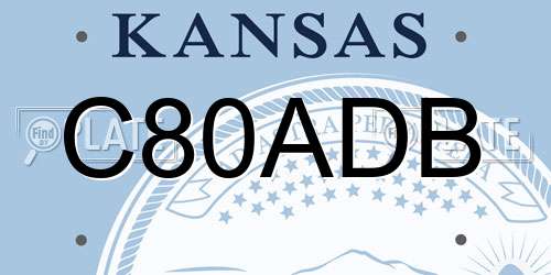 C80ADB Kansas License Plate
