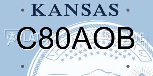 C80AOB Kansas License Plate