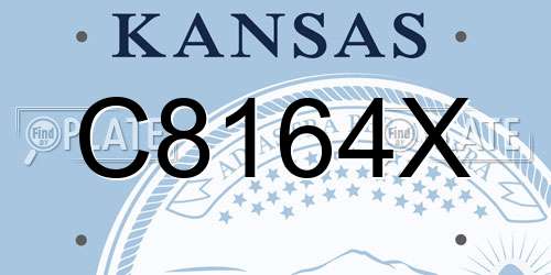 C8164X Kansas License Plate