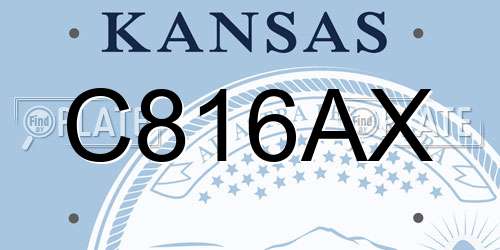 C816AX Kansas License Plate