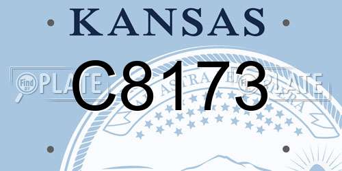 C8173 Kansas License Plate