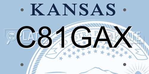C81GAX Kansas License Plate
