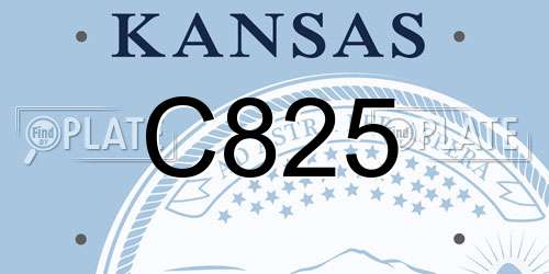 C825 Kansas License Plate