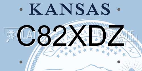 C82XDZ Kansas License Plate