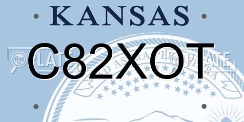 C82XOT Kansas License Plate