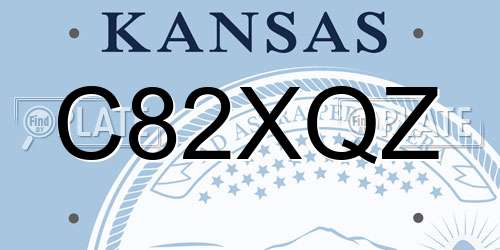C82XQZ Kansas License Plate