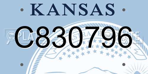 C830796 Kansas License Plate