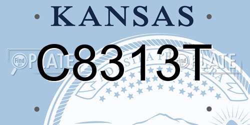 C8313T Kansas License Plate