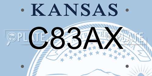 C83AX Kansas License Plate