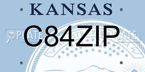 C84ZIP Kansas License Plate