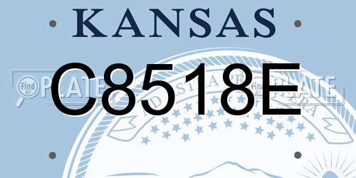 C8518E Kansas License Plate