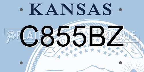 C855BZ Kansas License Plate
