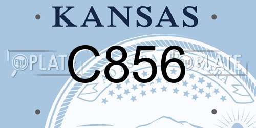C856 Kansas License Plate