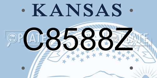 C8588Z Kansas License Plate